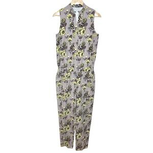 Oiselle Floral Print Jumpsuit Womens Size M Utility Athleisure Casual Active